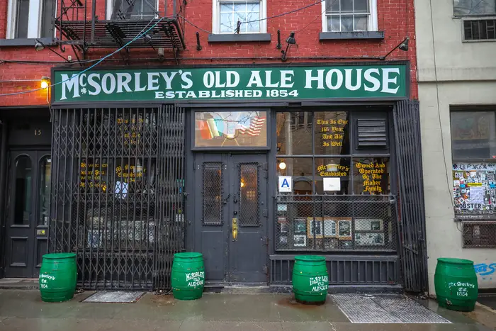A photo of a shuttered McSorley's